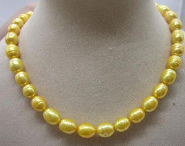 10-11mm mar del sur natural arroz dorado forma collar de perlas 18 pulgadas, Silver
10-11mm mar del sur natural arroz dorado forma collar de perlas 18 pulgadas, Silver