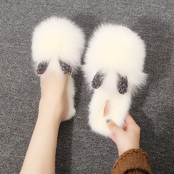 2019 autumn new design double heart rhinestone ear natural fur headgear slippers flat shoes half drag women's shoes, Black
2019 autumn new design double heart rhinestone ear natural fur headgear slippers flat shoes half drag women's shoes, Black