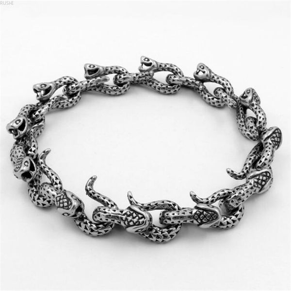 retro domination the snake spirit titanium steel bracelet individuality man fashion tideway accessories mens bracelets, White
retro domination the snake spirit titanium steel bracelet individuality man fashion tideway accessories mens bracelets, White