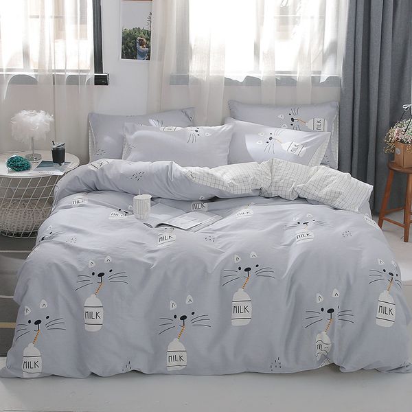milk cat grey background duvet cover set cotton double-side print quilt cover bedclothes bedsheet with pillow cases no comforter
milk cat grey background duvet cover set cotton double-side print quilt cover bedclothes bedsheet with pillow cases no comforter
