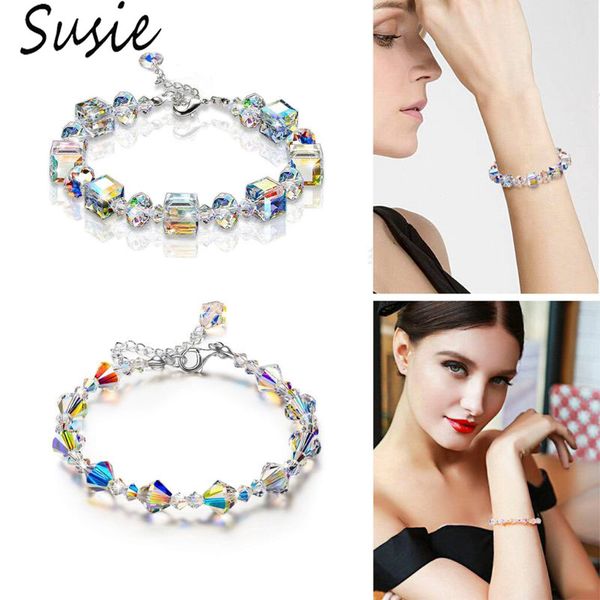sparkling aurora crystals link chain stretch bracelet women fashion jewelry gift, Black
sparkling aurora crystals link chain stretch bracelet women fashion jewelry gift, Black
