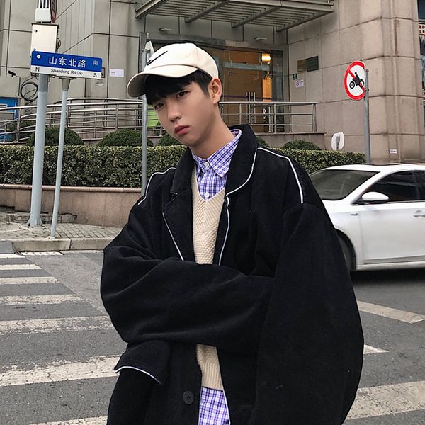 2019 autumn new loose ins tide brand men's edging harajuku handsome student couple casual suit jacket, White;black
2019 autumn new loose ins tide brand men's edging harajuku handsome student couple casual suit jacket, White;black