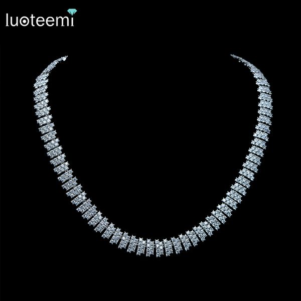 luoteemi brand wedding jewelry lusurious choker micro paved shining cz crystal white gold-color delicate necklace earrings set for bridal, Slivery;golden
luoteemi brand wedding jewelry lusurious choker micro paved shining cz crystal white gold-color delicate necklace earrings set for bridal, Slivery;golden