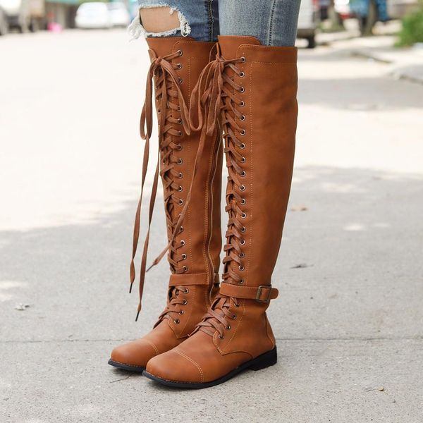 new 35-43 retro lace-up flat knee high boots women 2019 autumn casual flat boots ladies low heels shoes woman, Black
new 35-43 retro lace-up flat knee high boots women 2019 autumn casual flat boots ladies low heels shoes woman, Black