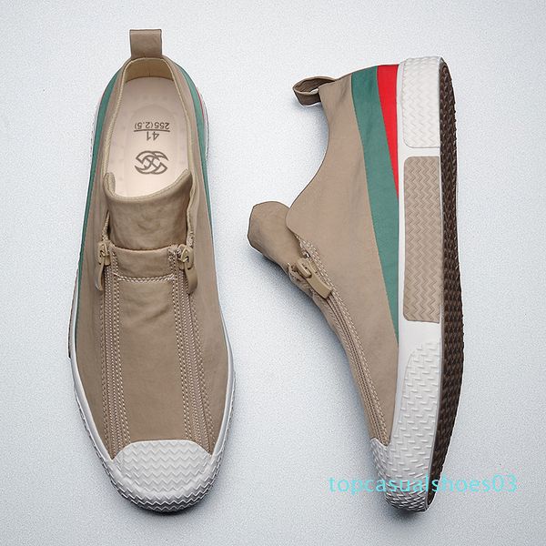 british fashion men's vulcanized canvas shoes 2020 spring new casual lazy loafer shoes men's trend two zip sneaker shoes t03, Black
british fashion men's vulcanized canvas shoes 2020 spring new casual lazy loafer shoes men's trend two zip sneaker shoes t03, Black