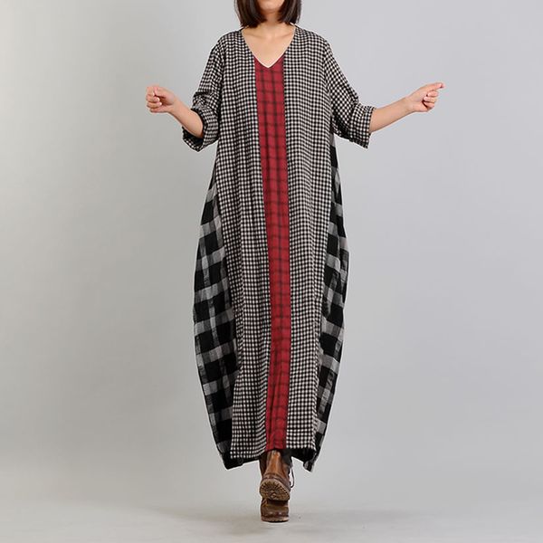 zanzea женщины с длинным рукавом vintage plaid проверено sundress пружина v шеи сыпучие лоскутная платья макси размер длинные платья платье, Black;gray
zanzea женщины с длинным рукавом vintage plaid проверено sundress пружина v шеи сыпучие лоскутная платья макси размер длинные платья платье, Black;gray