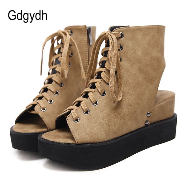 gdgydh peep toe spring boots woman wedges shoes high heels ladies casual shoes lace up side zipper rome style summer comfortable t200425, Black
gdgydh peep toe spring boots woman wedges shoes high heels ladies casual shoes lace up side zipper rome style summer comfortable t200425, Black