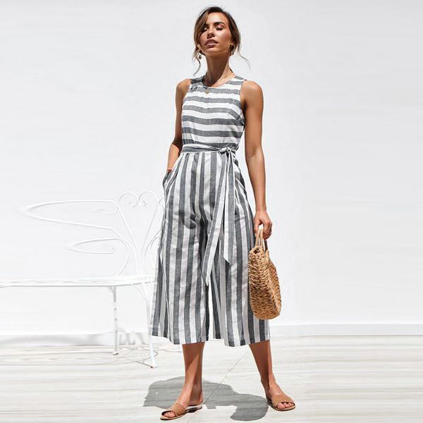 muqgew fashion women sleeveless stripe belt bandage o-neck lace up jumpsuit playsuit #7, Black;white
muqgew fashion women sleeveless stripe belt bandage o-neck lace up jumpsuit playsuit #7, Black;white