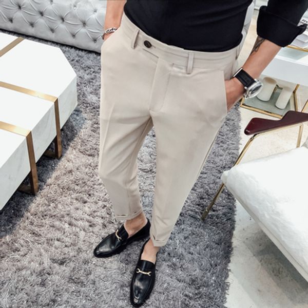 2019 spring trousers male slim british feet pants korean version of the trend of fashion men 9 points casual pants, Black
2019 spring trousers male slim british feet pants korean version of the trend of fashion men 9 points casual pants, Black