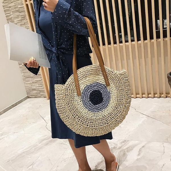 ladies fashion shoulder handbags women hit color large capacity bags straw round zipper handle bag for travel
ladies fashion shoulder handbags women hit color large capacity bags straw round zipper handle bag for travel