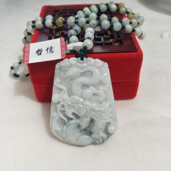 zheru jewelry pure natural jadeite two-color dragon pendant three-color jadeite bead necklace a class a national certificate, Silver
zheru jewelry pure natural jadeite two-color dragon pendant three-color jadeite bead necklace a class a national certificate, Silver