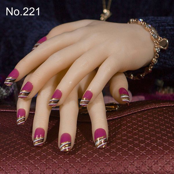 fashion 24pcs/set acrylic nails glitter finished false nails middle-long size lady full nail tips with glue tape, Red;gold
fashion 24pcs/set acrylic nails glitter finished false nails middle-long size lady full nail tips with glue tape, Red;gold