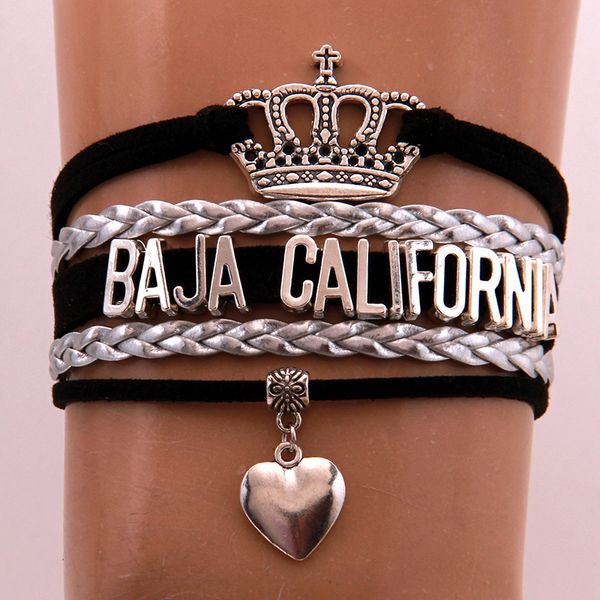 infinity love baja california bracelets bangles heart charm braided leather bracelet jewelry for women men drop shipping, Golden;silver
infinity love baja california bracelets bangles heart charm braided leather bracelet jewelry for women men drop shipping, Golden;silver