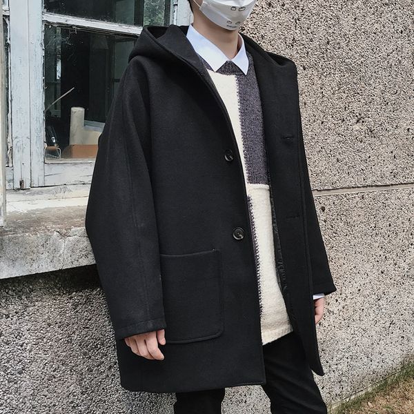 winter new woolen coat men fashion solid color casual hooded long jacket man streetwear wild loose windbreaker male clothes, Tan;black
winter new woolen coat men fashion solid color casual hooded long jacket man streetwear wild loose windbreaker male clothes, Tan;black