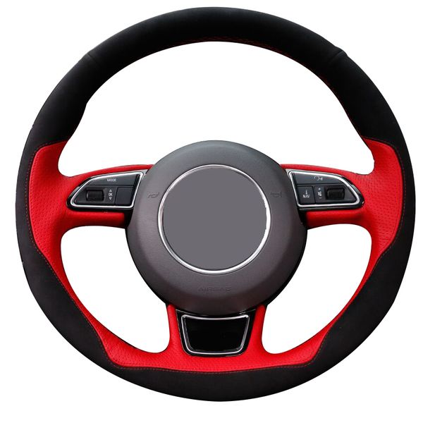 black suede red leather car steering wheel cover for audi a1 a3 a5 a7 auto steering covers
black suede red leather car steering wheel cover for audi a1 a3 a5 a7 auto steering covers