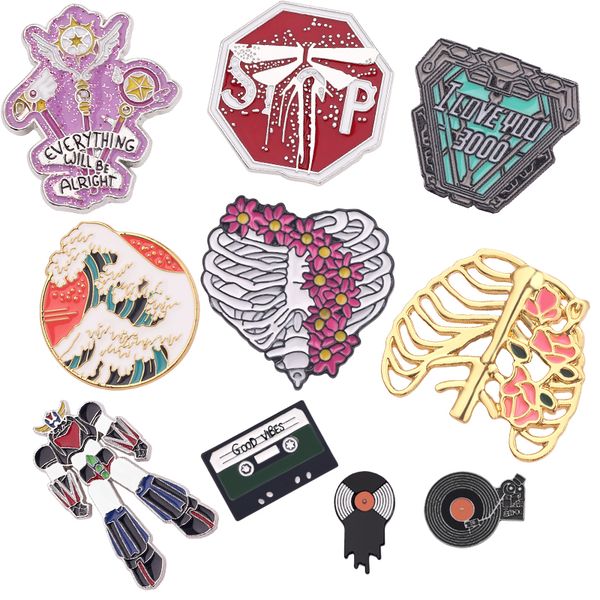 fashion retro brooch cartoon magic sakura / robot / music tape butterfly mask intestine brain man woman child gift, Gray
fashion retro brooch cartoon magic sakura / robot / music tape butterfly mask intestine brain man woman child gift, Gray