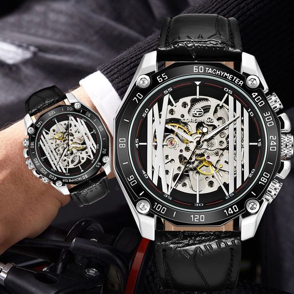 forsining relogio masculino fashion leather strap business men's mechanical watch classic transparent skeleton men watch, Slivery;brown
forsining relogio masculino fashion leather strap business men's mechanical watch classic transparent skeleton men watch, Slivery;brown