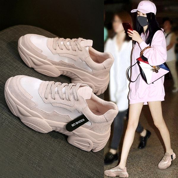 women sneakers spring daddy shoe women flat shoe fashion casual shoes lace-up breathable studen sneakers calzado deportivo mujer, Black
women sneakers spring daddy shoe women flat shoe fashion casual shoes lace-up breathable studen sneakers calzado deportivo mujer, Black
