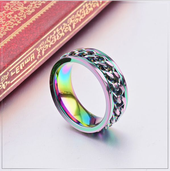europe and the united states selling colorful chain can rotate stainless steel men's ring fashion charm jewelry wholesale postage, Silver
europe and the united states selling colorful chain can rotate stainless steel men's ring fashion charm jewelry wholesale postage, Silver