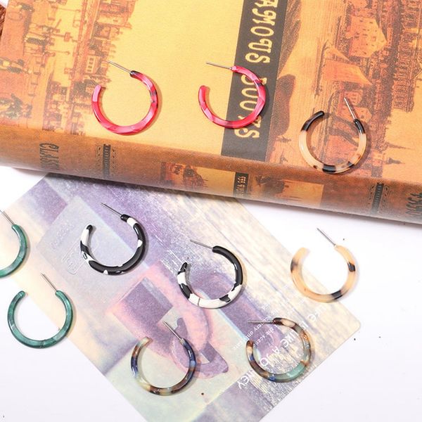 female korean simple acrylic round circle hoop earrings for women girl jewelry gift 5 colors acetic acid statement earrings, Golden;silver
female korean simple acrylic round circle hoop earrings for women girl jewelry gift 5 colors acetic acid statement earrings, Golden;silver