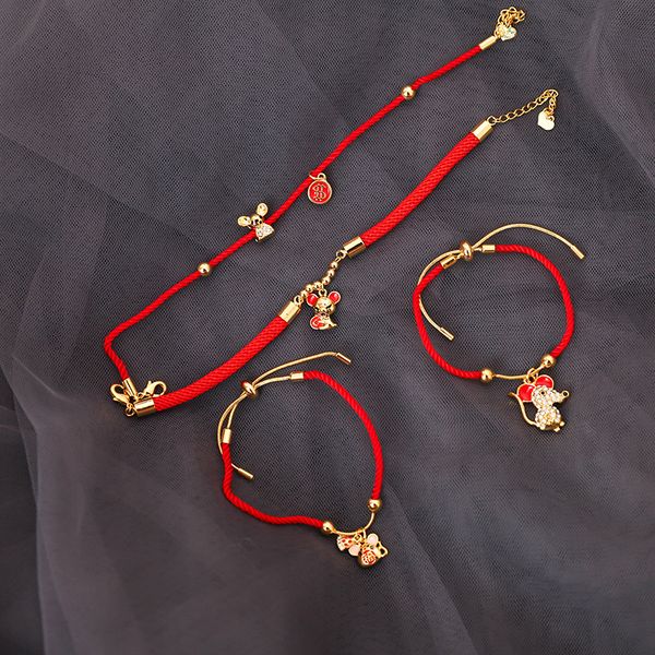 2020 chinese lucky jewelry red rope bracelets for women men rose gold color zircon cartoon mouse adjustable bracelet bangles, Golden;silver
2020 chinese lucky jewelry red rope bracelets for women men rose gold color zircon cartoon mouse adjustable bracelet bangles, Golden;silver