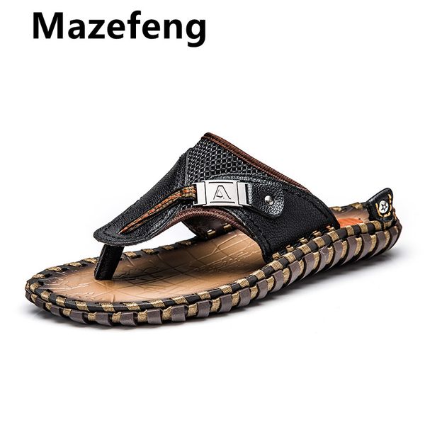 brand men mazefeng flip flops 2019 genuine leather slippers summer beach shoes for men fashion outdoor sandals male plus size 48, Black
brand men mazefeng flip flops 2019 genuine leather slippers summer beach shoes for men fashion outdoor sandals male plus size 48, Black