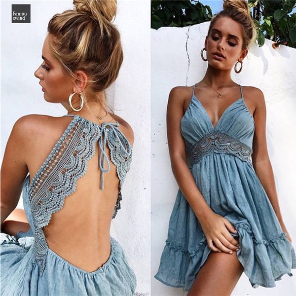 6 beach color women dresses new 2019 summer lace club strap backless party dress solid elegant sundress designer clothes, Black;gray
6 beach color women dresses new 2019 summer lace club strap backless party dress solid elegant sundress designer clothes, Black;gray
