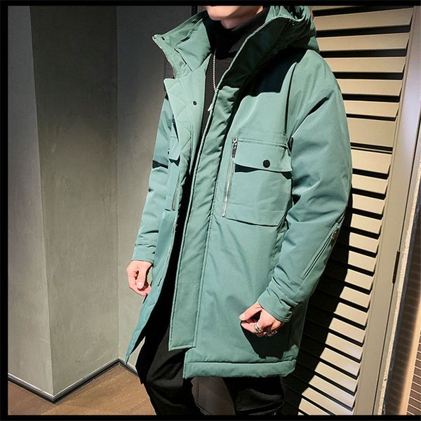 men's down jacket medium long coat 2019 new winter trend handsome tooling outerwear light tide brand thick winter jacket jia481, Black
men's down jacket medium long coat 2019 new winter trend handsome tooling outerwear light tide brand thick winter jacket jia481, Black