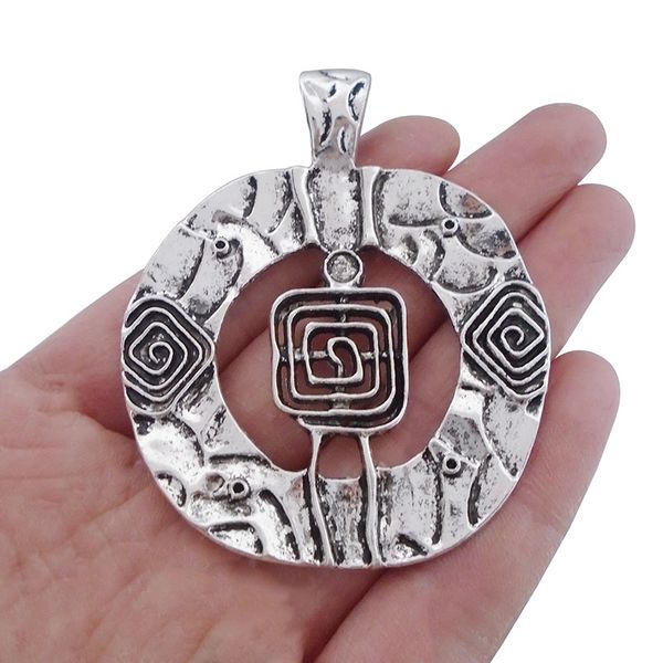 2 x antique silver large tribal boho swirl spiral style charms pendants for necklace jewelry making findings 71x56mm
2 x antique silver large tribal boho swirl spiral style charms pendants for necklace jewelry making findings 71x56mm