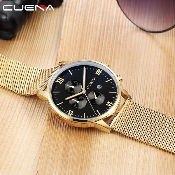 mens watches cuena waterproof ultra thin date clock male steel strap casual quartz watch men sports wristwatch, Slivery;brown
mens watches cuena waterproof ultra thin date clock male steel strap casual quartz watch men sports wristwatch, Slivery;brown