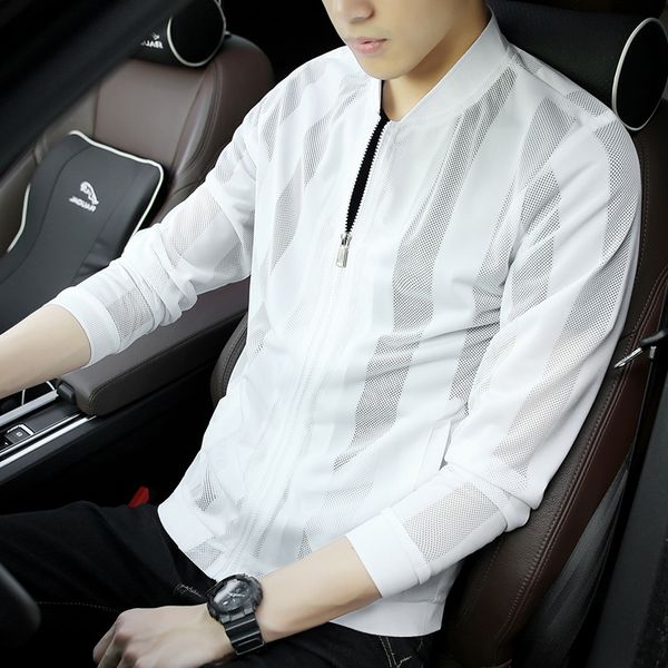2019 new men's jacket summer version hollow striped grid stitching thin jacket street fashion \j men's clothing m-5xl, Black;brown
2019 new men's jacket summer version hollow striped grid stitching thin jacket street fashion \j men's clothing m-5xl, Black;brown