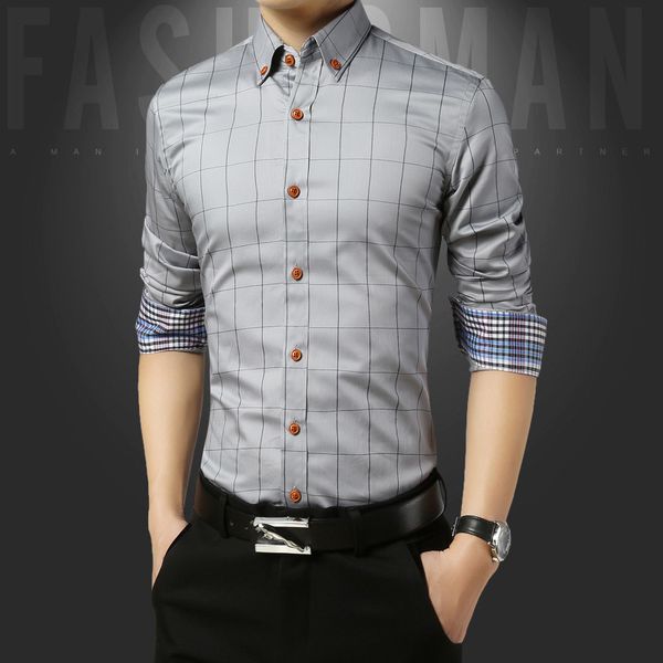 long men's sleeve men shirt plaid slim business white shirt youth leisure large size inch camisa camisas masculina, White;black
long men's sleeve men shirt plaid slim business white shirt youth leisure large size inch camisa camisas masculina, White;black
