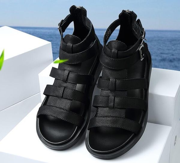 new summer leather sandals for men men's trendy cowhide sandals with soft soles cowhide gladiator sandals, Black
new summer leather sandals for men men's trendy cowhide sandals with soft soles cowhide gladiator sandals, Black