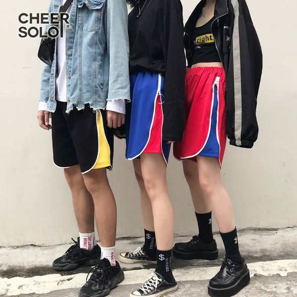 cheersolo pants patchwork side zipper color block summer shorts women elastic loose spandex shorts sport femme, White;black
cheersolo pants patchwork side zipper color block summer shorts women elastic loose spandex shorts sport femme, White;black