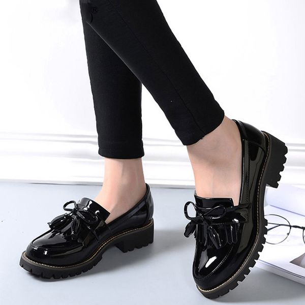 Women Tassels Bowtie Spring Derby Shoes Female Fashion Platform Patent Leather Low Heels Ladies Slip On Footwear, Red
Women Tassels Bowtie Spring Derby Shoes Female Fashion Platform Patent Leather Low Heels Ladies Slip On Footwear, Red