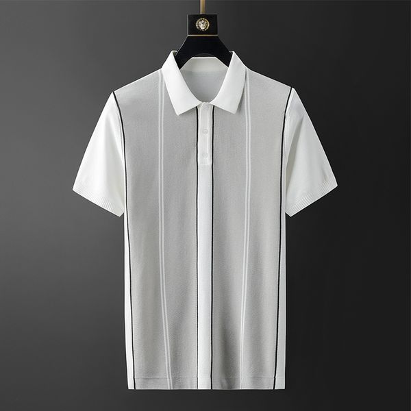 men's polos minglu summer kintted mens t-shirts luxury contrast color stripe short sleeve casual male fashion slim fit man, White;black
men's polos minglu summer kintted mens t-shirts luxury contrast color stripe short sleeve casual male fashion slim fit man, White;black