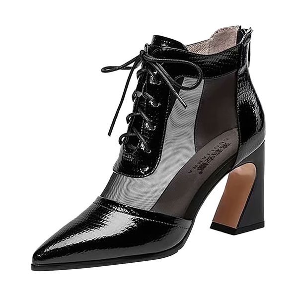 sagace women's boots shoes leisure fashion solid pointed toe lace-up hoof shoes woman high heel boots women hoof heels new, Black
sagace women's boots shoes leisure fashion solid pointed toe lace-up hoof shoes woman high heel boots women hoof heels new, Black