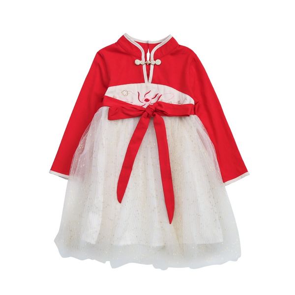 baby girl dress children autumn girls chinese style mesh stitching floral embroidery princess long-sleeved sweet dress, Red;yellow
baby girl dress children autumn girls chinese style mesh stitching floral embroidery princess long-sleeved sweet dress, Red;yellow