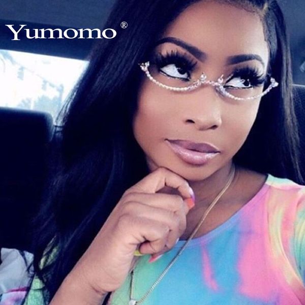 fashion sunglasses frames lady's cat eyes half frame diamond glasses retro women crystal eyewear without lens groove eyeglasses, Black
fashion sunglasses frames lady's cat eyes half frame diamond glasses retro women crystal eyewear without lens groove eyeglasses, Black