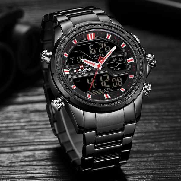 naviforce watches men's quartz stainless-steel waterproof male army hour relogio masculino, Slivery;brown
naviforce watches men's quartz stainless-steel waterproof male army hour relogio masculino, Slivery;brown