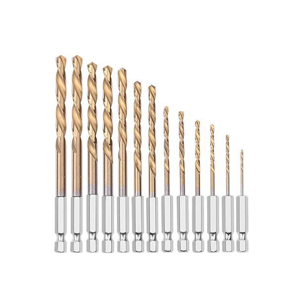 new 13pcs hss high speed steel titanium coated drill bits drill bit set 1/4 hex shank carpenter woodworking power drilling tool
new 13pcs hss high speed steel titanium coated drill bits drill bit set 1/4 hex shank carpenter woodworking power drilling tool