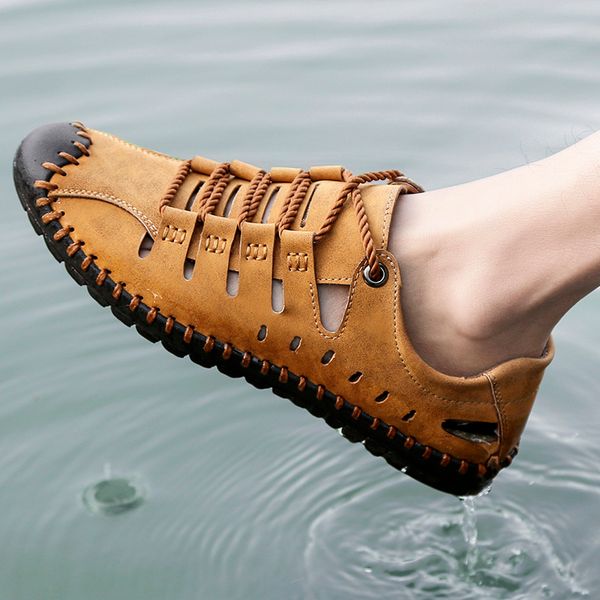crmdeox breathable men's sandals leather loafers casual men's summer shoes lace-up wear-resistant business shoes sandalet, Black
crmdeox breathable men's sandals leather loafers casual men's summer shoes lace-up wear-resistant business shoes sandalet, Black