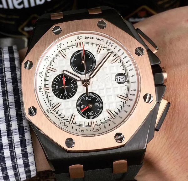 luxury men's watch 44mm multi-function dial japan imported quartz chronograph original strap wrist watch, Slivery;brown
luxury men's watch 44mm multi-function dial japan imported quartz chronograph original strap wrist watch, Slivery;brown