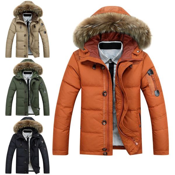 men's down & parkas 2021 fashion men coat winter warm hood thick waterproof jacket male outerwear, Black