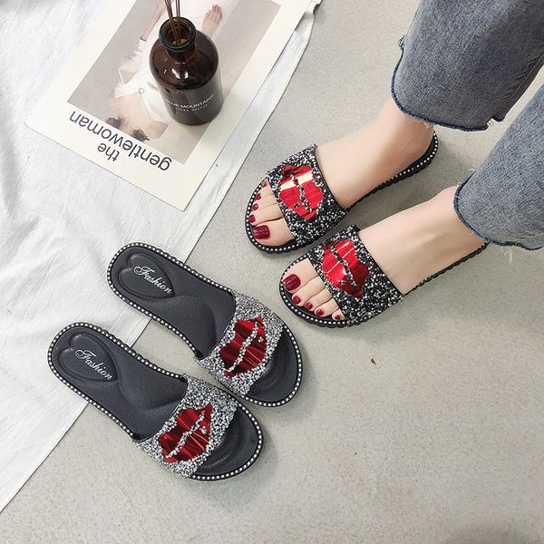2020 new style slipper women's summer diamond fashion outdoor wear anti-slip casual shoes women's sandals, Black
2020 new style slipper women's summer diamond fashion outdoor wear anti-slip casual shoes women's sandals, Black