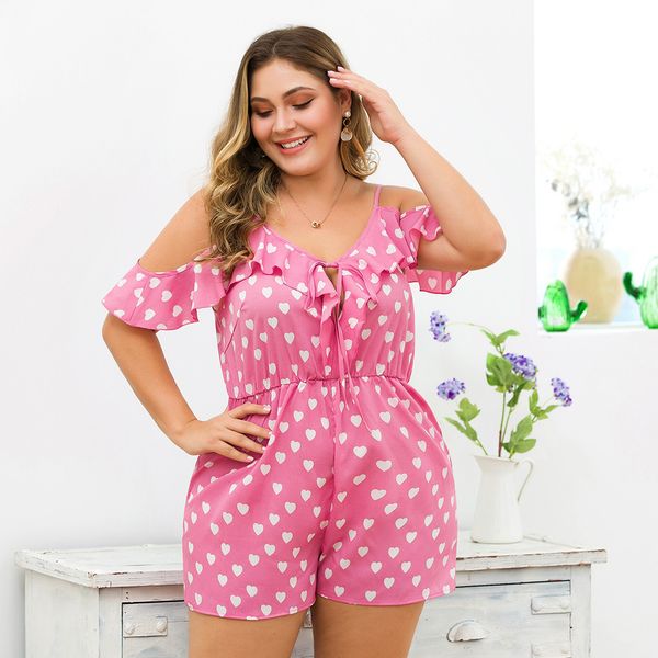plus size women's rompers casual jumpsuit summer short overalls sling ruffled openwork ruffles heart print shorts playsuit, Black;white
plus size women's rompers casual jumpsuit summer short overalls sling ruffled openwork ruffles heart print shorts playsuit, Black;white