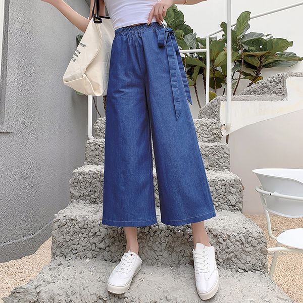 women's jeans woman elastic waist loose plus size cool ankle-length summer thin wide leg denim pants, Blue
women's jeans woman elastic waist loose plus size cool ankle-length summer thin wide leg denim pants, Blue