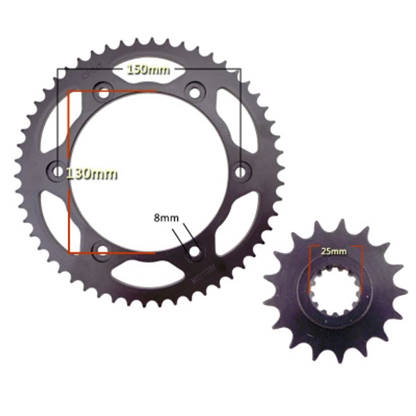 for cbr250 mc250 mc19 motorcycle front & rear sprocket geartransmission 428h 17t/54t
for cbr250 mc250 mc19 motorcycle front & rear sprocket geartransmission 428h 17t/54t