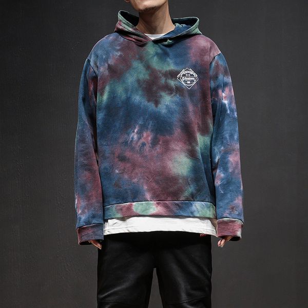 2019 autumn new men hip hop vintage tie dyeing harajuku pullover hoodies chinese streetwear fashion casual hooded sweatshirts, Black
2019 autumn new men hip hop vintage tie dyeing harajuku pullover hoodies chinese streetwear fashion casual hooded sweatshirts, Black