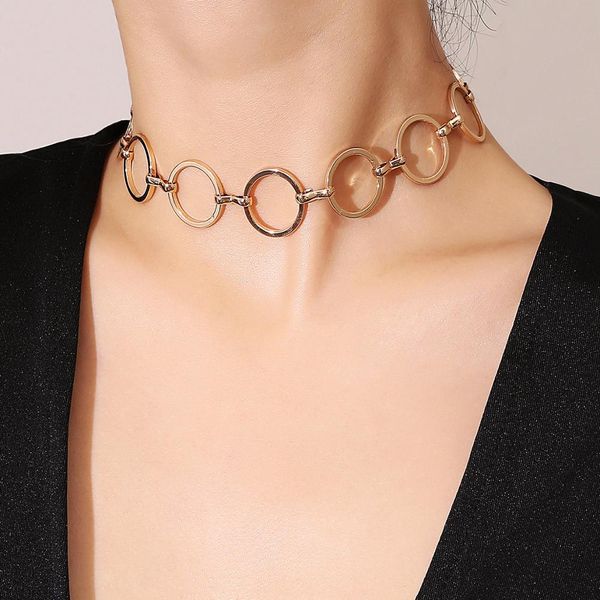 short copper ring chokers necklace for women geometric copper ring fashion collarbone necklaces exaggerated hollow necklace, Golden;silver
short copper ring chokers necklace for women geometric copper ring fashion collarbone necklaces exaggerated hollow necklace, Golden;silver